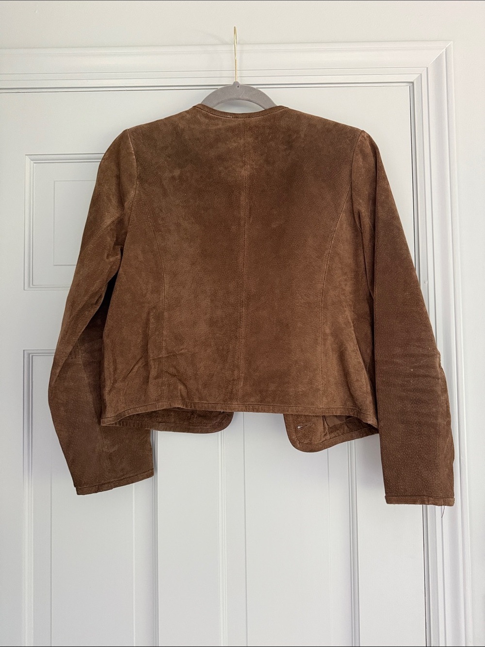 Brown Benly Heartloom Genuine Suede Button-Front Jacket S - Picture 4 of 7